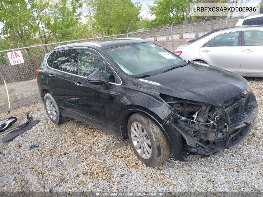 2019 Buick Envision Fwd Essence VIN: LRBFXCSA9KD006936 Lot: 39324496