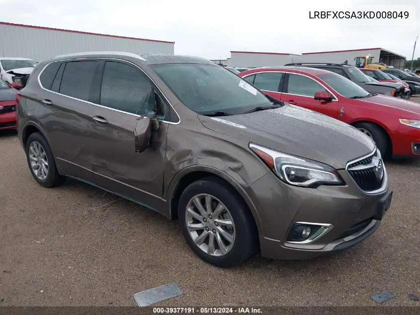 2019 Buick Envision Fwd Essence VIN: LRBFXCSA3KD008049 Lot: 39377191