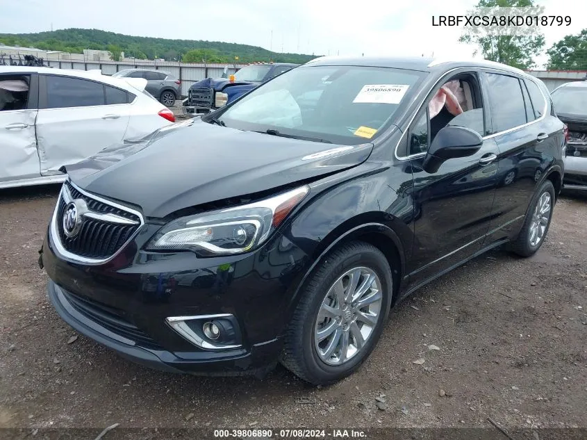 2019 Buick Envision Fwd Essence VIN: LRBFXCSA8KD018799 Lot: 39806890