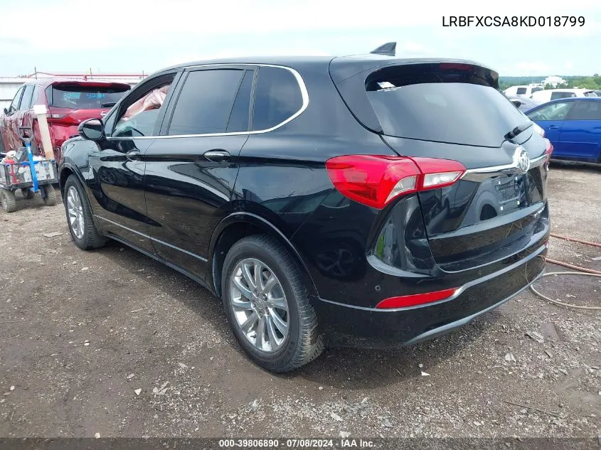 2019 Buick Envision Fwd Essence VIN: LRBFXCSA8KD018799 Lot: 39806890