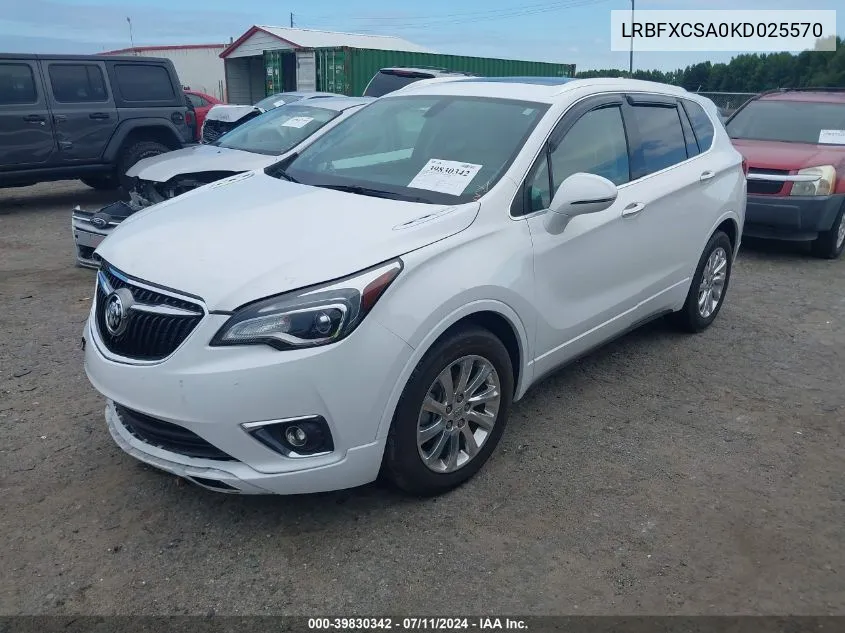 2019 Buick Envision Fwd Essence VIN: LRBFXCSA0KD025570 Lot: 39830342