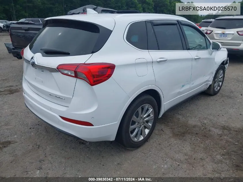 LRBFXCSA0KD025570 2019 Buick Envision Fwd Essence