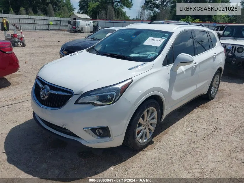 2019 Buick Envision Fwd Essence VIN: LRBFXCSA5KD021028 Lot: 39863041