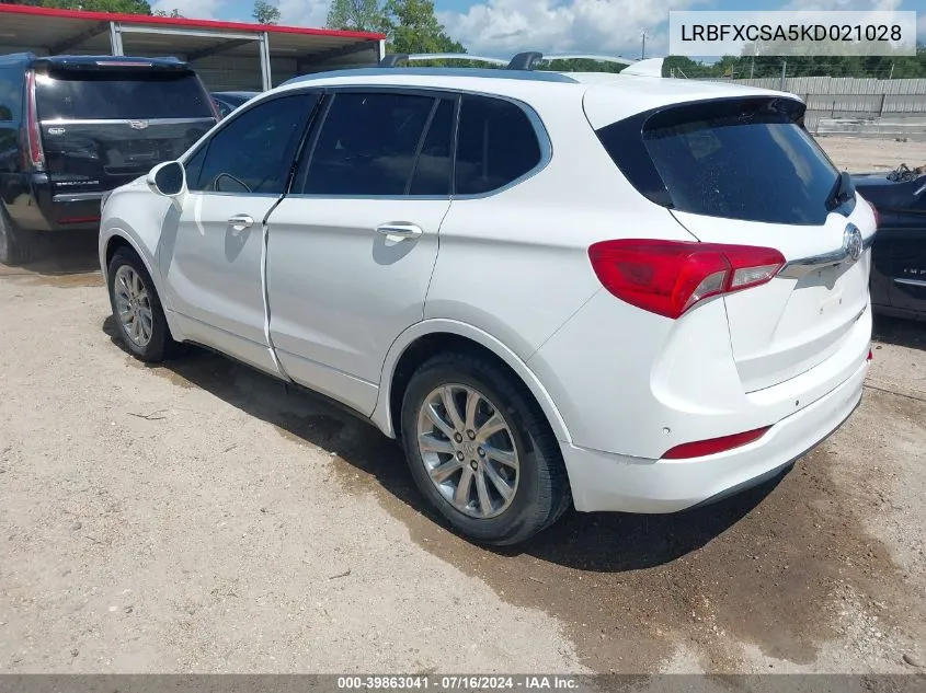 2019 Buick Envision Fwd Essence VIN: LRBFXCSA5KD021028 Lot: 39863041