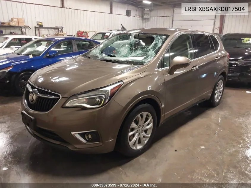 2019 Buick Envision Fwd Preferred VIN: LRBFXBSAXKD017504 Lot: 39873599