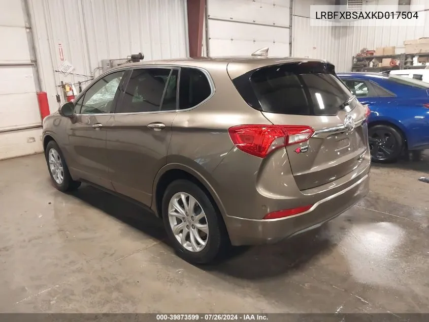 2019 Buick Envision Fwd Preferred VIN: LRBFXBSAXKD017504 Lot: 39873599