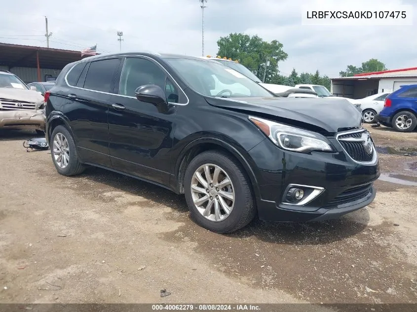 2019 Buick Envision Fwd Essence VIN: LRBFXCSA0KD107475 Lot: 40062279