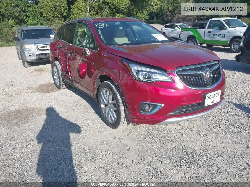 2019 Buick Envision Awd Premium Ii VIN: LRBFX4SX4KD091212 Lot: 40084693