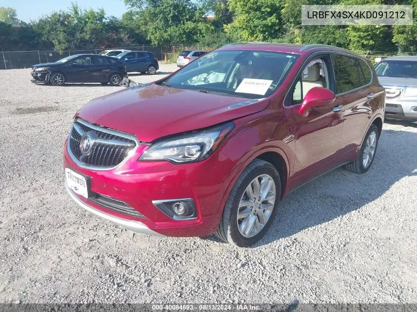 2019 Buick Envision Awd Premium Ii VIN: LRBFX4SX4KD091212 Lot: 40084693