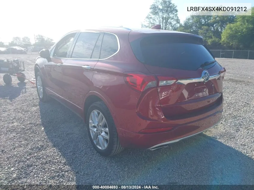 2019 Buick Envision Awd Premium Ii VIN: LRBFX4SX4KD091212 Lot: 40084693