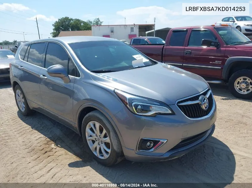 2019 Buick Envision Fwd Preferred VIN: LRBFXBSA7KD014253 Lot: 40118959