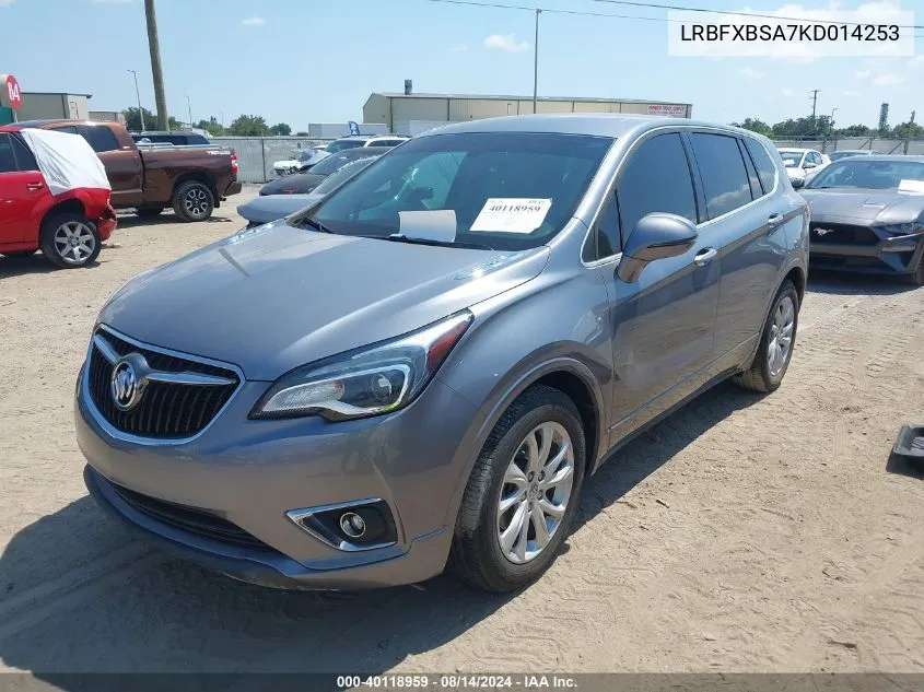 2019 Buick Envision Fwd Preferred VIN: LRBFXBSA7KD014253 Lot: 40118959