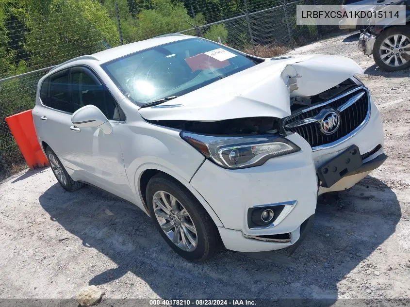 2019 Buick Envision Fwd Essence VIN: LRBFXCSA1KD015114 Lot: 40178210