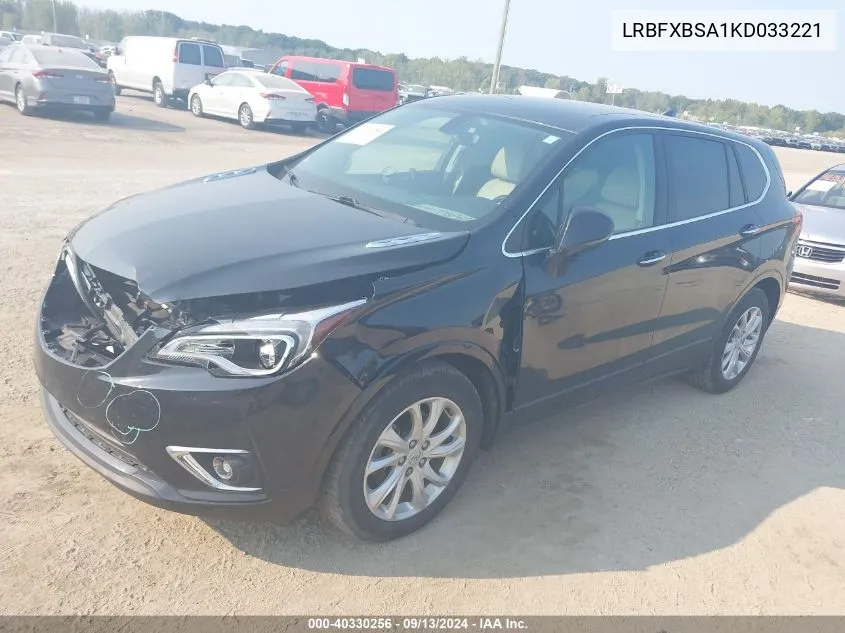 2019 Buick Envision Preferred VIN: LRBFXBSA1KD033221 Lot: 40330256