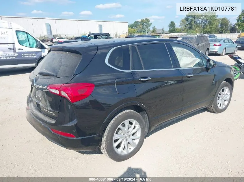 2019 Buick Envision Awd Preferred VIN: LRBFX1SA1KD107781 Lot: 40391986