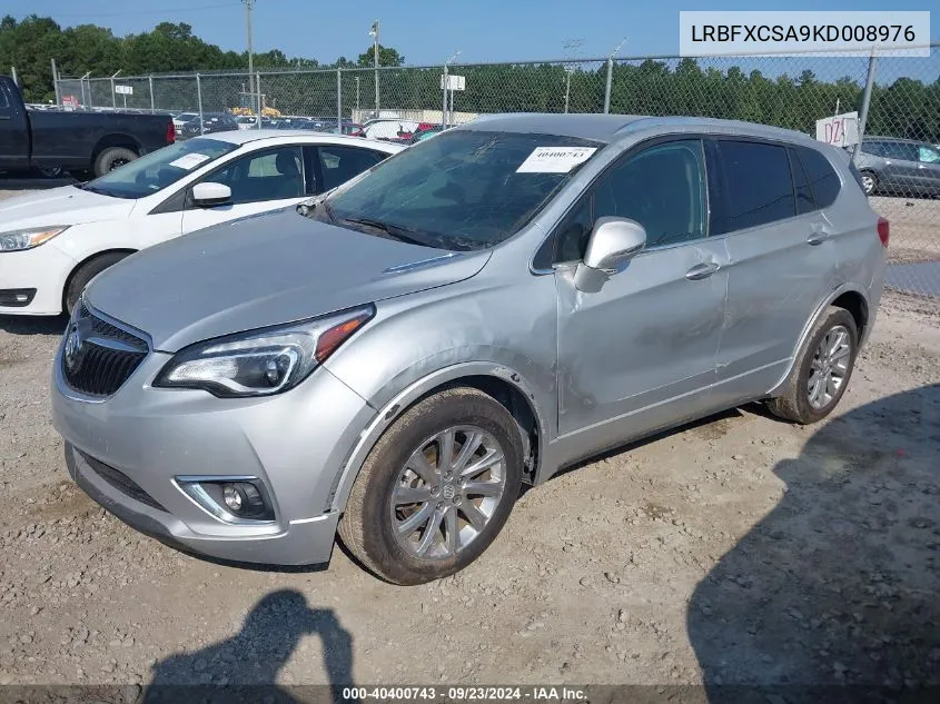 2019 Buick Envision Fwd Essence VIN: LRBFXCSA9KD008976 Lot: 40400743