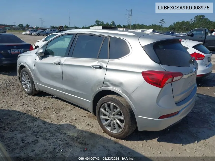 2019 Buick Envision Fwd Essence VIN: LRBFXCSA9KD008976 Lot: 40400743