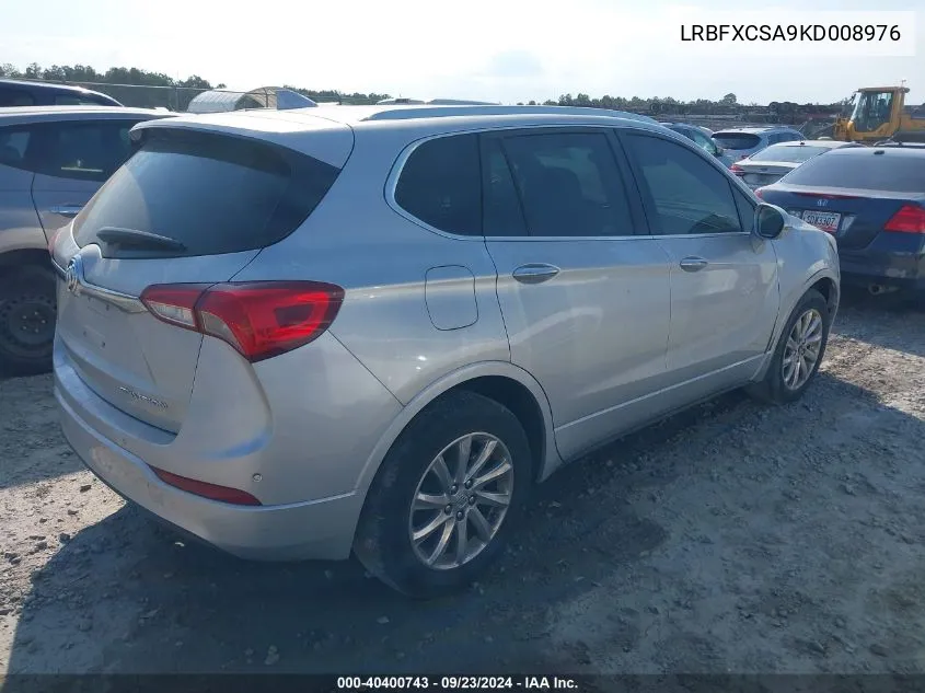 2019 Buick Envision Fwd Essence VIN: LRBFXCSA9KD008976 Lot: 40400743