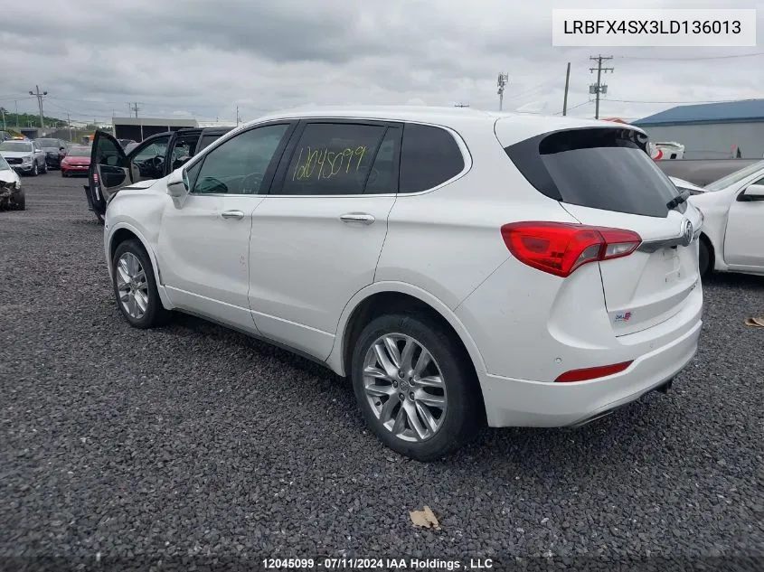 2020 Buick Envision VIN: LRBFX4SX3LD136013 Lot: 12045099