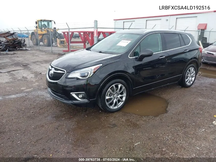 2020 Buick Envision Fwd Essence VIN: LRBFXCSA4LD192516 Lot: 39763738