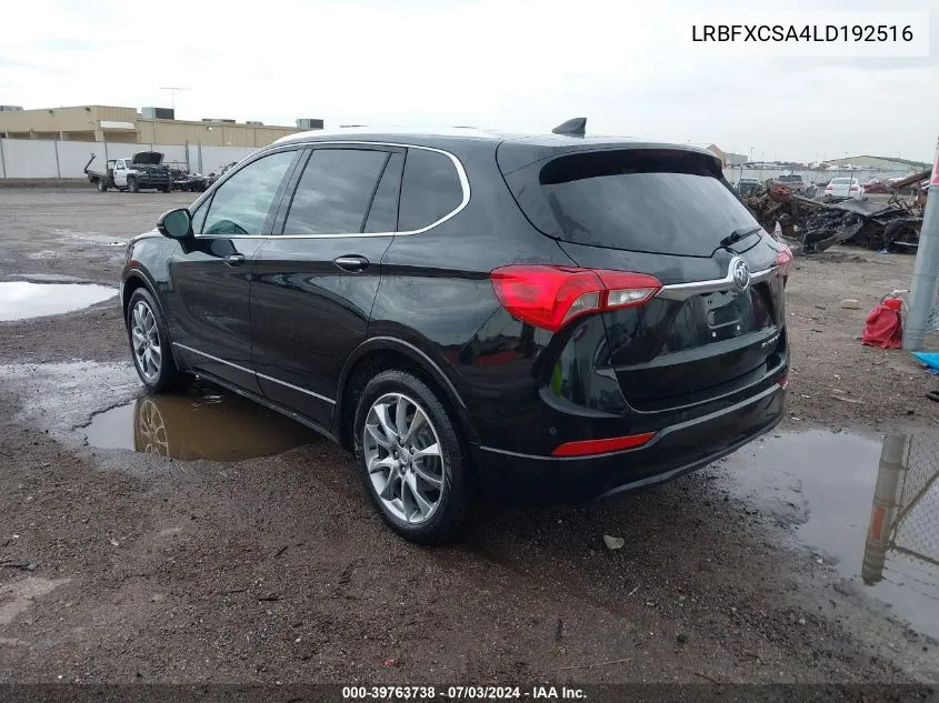 2020 Buick Envision Fwd Essence VIN: LRBFXCSA4LD192516 Lot: 39763738