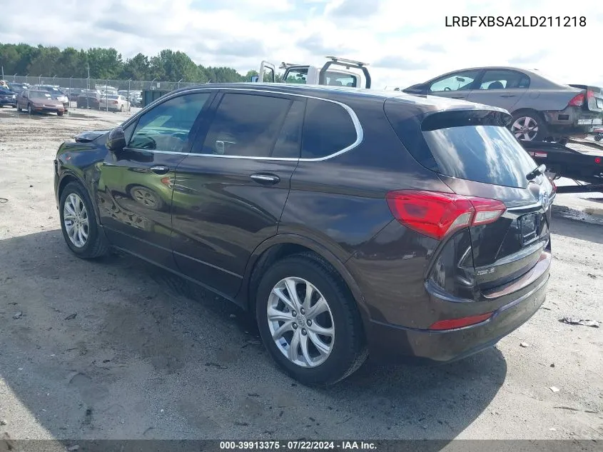 2020 Buick Envision Fwd Preferred VIN: LRBFXBSA2LD211218 Lot: 39913375