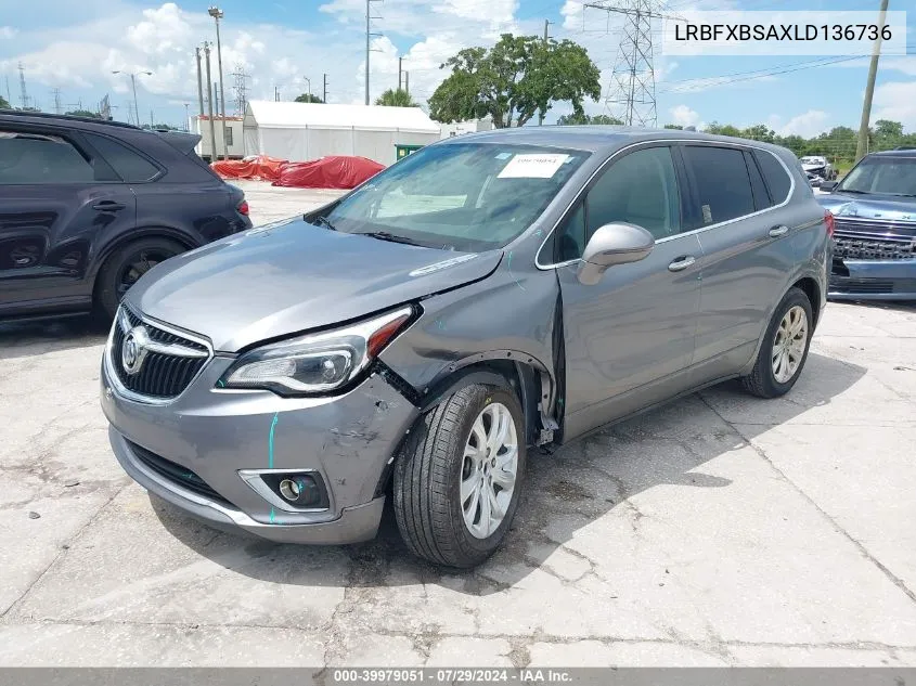 2020 Buick Envision Fwd Preferred VIN: LRBFXBSAXLD136736 Lot: 39979051