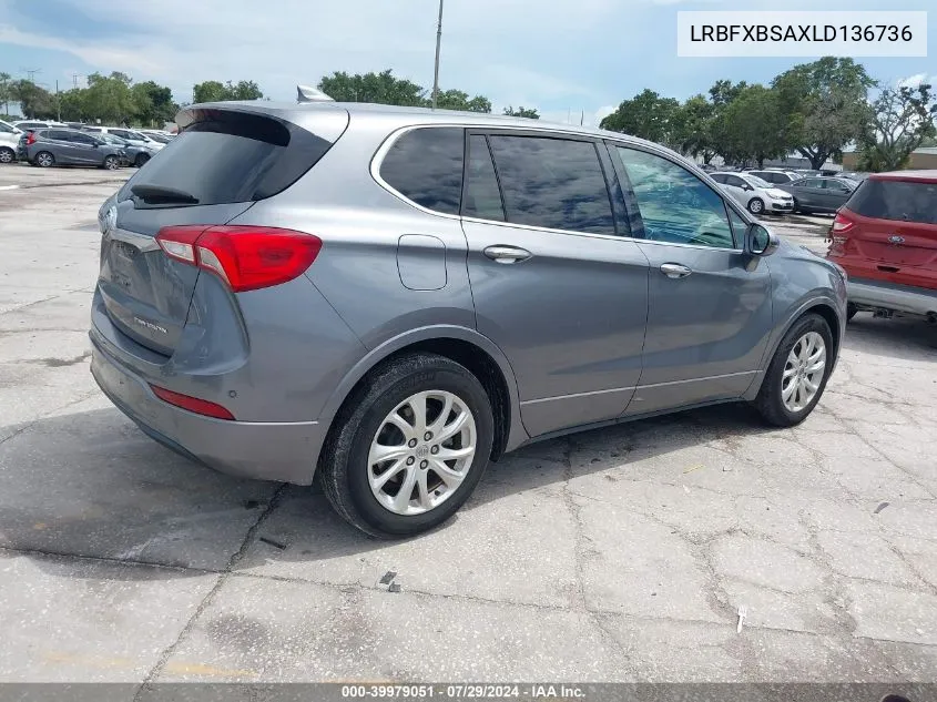 2020 Buick Envision Fwd Preferred VIN: LRBFXBSAXLD136736 Lot: 39979051