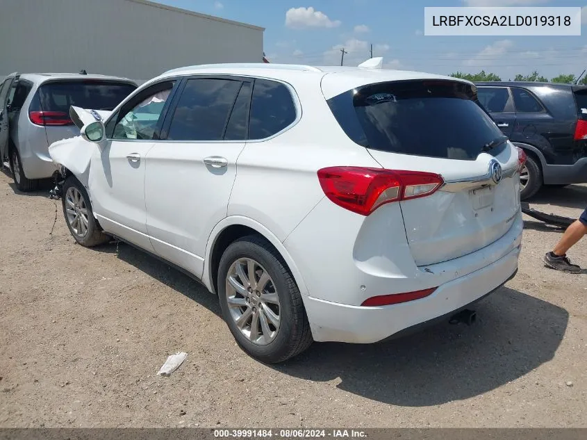 2020 Buick Envision Fwd Essence VIN: LRBFXCSA2LD019318 Lot: 39991484