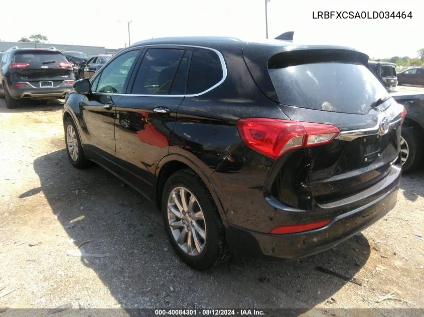 2020 Buick Envision Fwd Essence VIN: LRBFXCSA0LD034464 Lot: 40084301