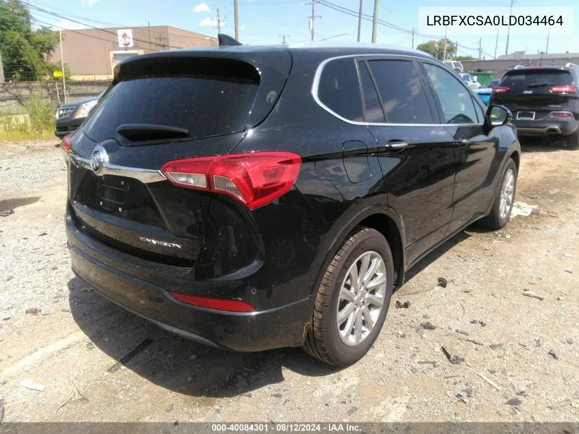 2020 Buick Envision Fwd Essence VIN: LRBFXCSA0LD034464 Lot: 40084301