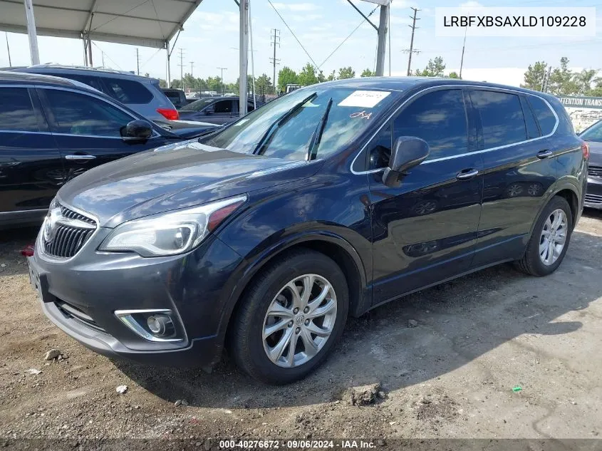 2020 Buick Envision Fwd Preferred VIN: LRBFXBSAXLD109228 Lot: 40276672