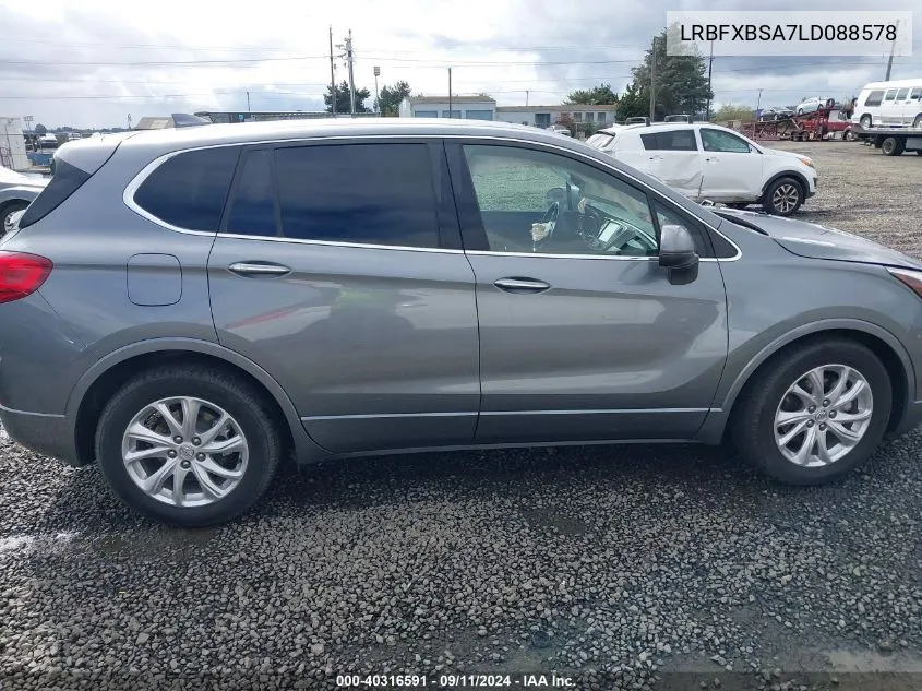 2020 Buick Envision Fwd Preferred VIN: LRBFXBSA7LD088578 Lot: 40316591