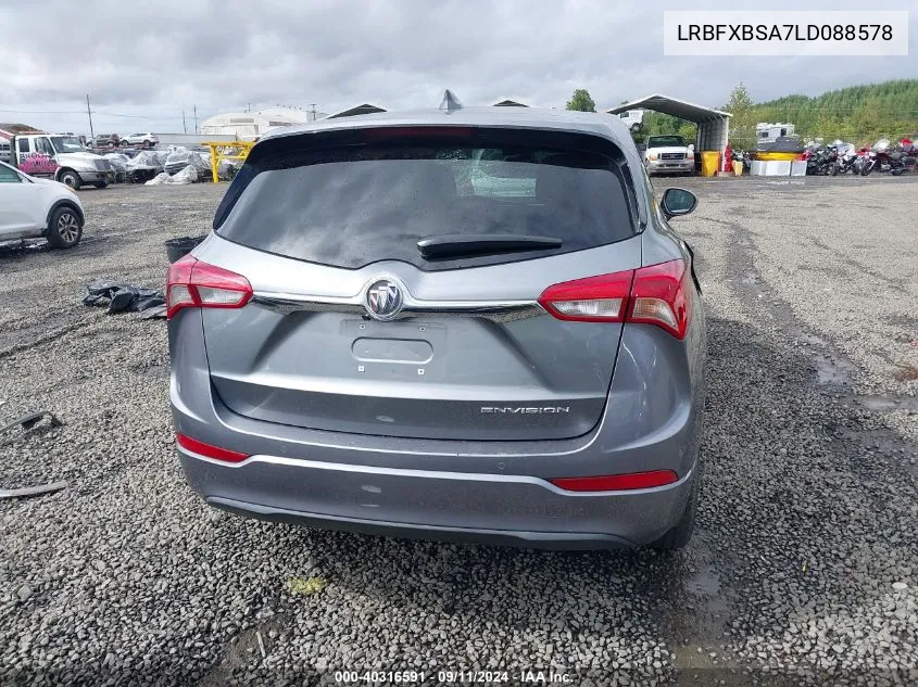 2020 Buick Envision Fwd Preferred VIN: LRBFXBSA7LD088578 Lot: 40316591