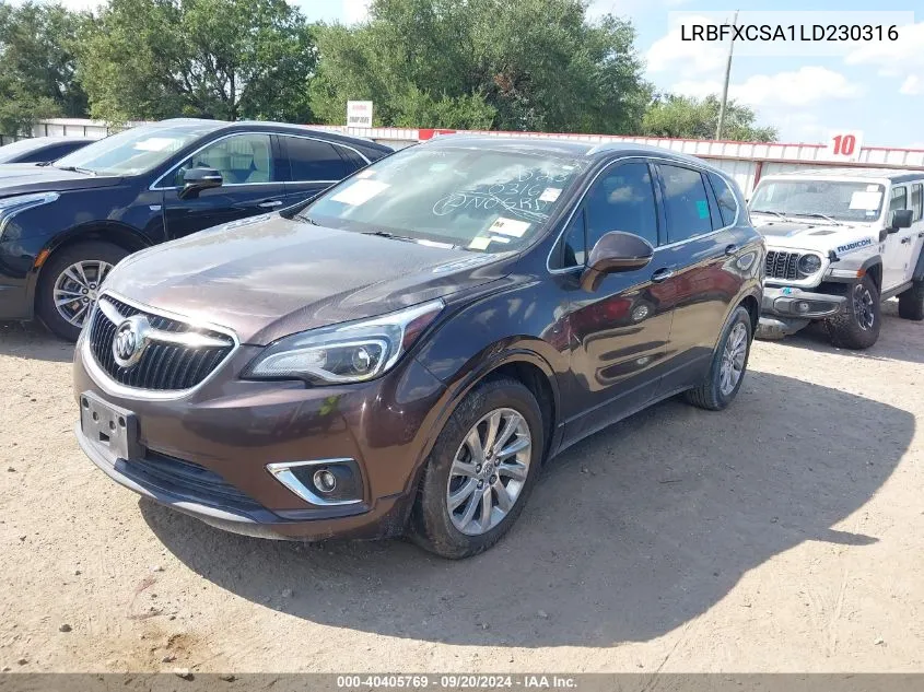 2020 Buick Envision Fwd Essence VIN: LRBFXCSA1LD230316 Lot: 40405769