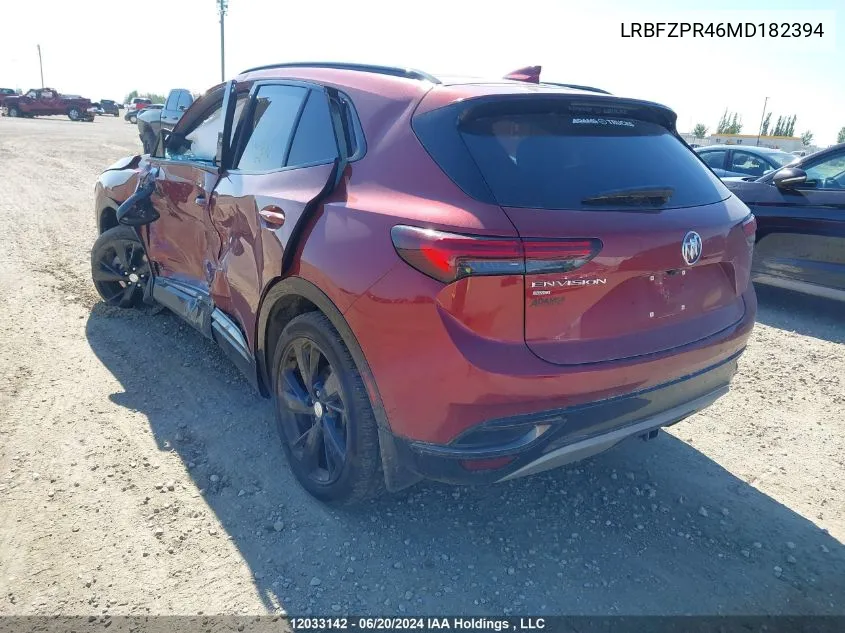 2021 Buick Envision VIN: LRBFZPR46MD182394 Lot: 12033142