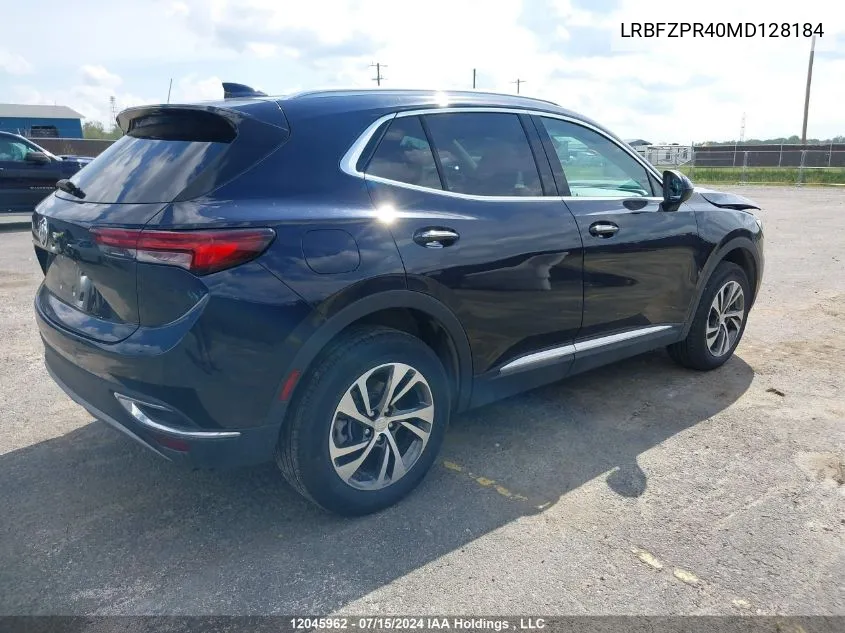 2021 Buick Envision VIN: LRBFZPR40MD128184 Lot: 12045962