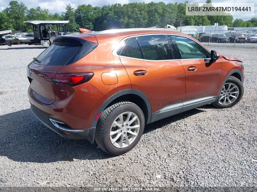 2021 Buick Envision Preferred VIN: LRBFZMR47MD194441 Lot: 39734141