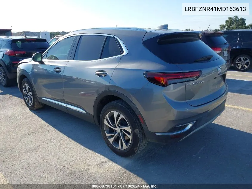 2021 Buick Envision Fwd Essence VIN: LRBFZNR41MD163613 Lot: 39790131