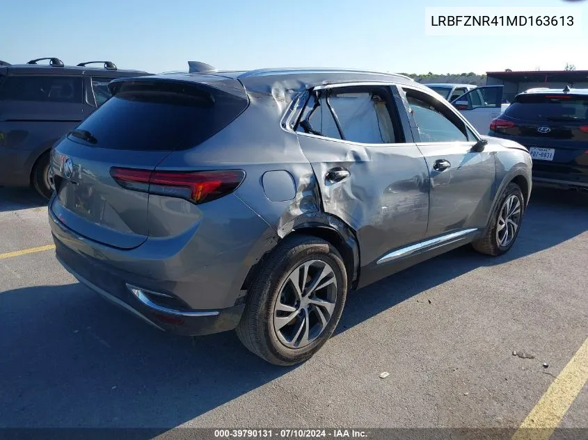 2021 Buick Envision Fwd Essence VIN: LRBFZNR41MD163613 Lot: 39790131