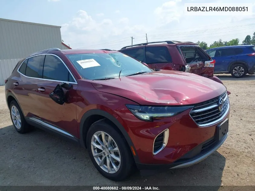 2021 Buick Envision Fwd Preferred VIN: LRBAZLR46MD088051 Lot: 40080682