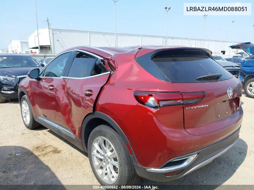 2021 Buick Envision Fwd Preferred VIN: LRBAZLR46MD088051 Lot: 40080682