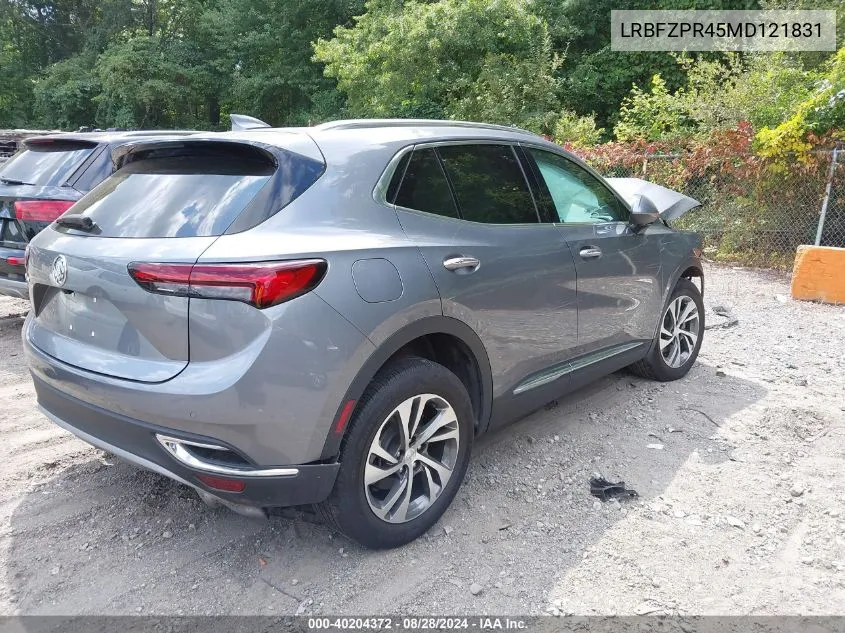 2021 Buick Envision Awd Essence VIN: LRBFZPR45MD121831 Lot: 40204372