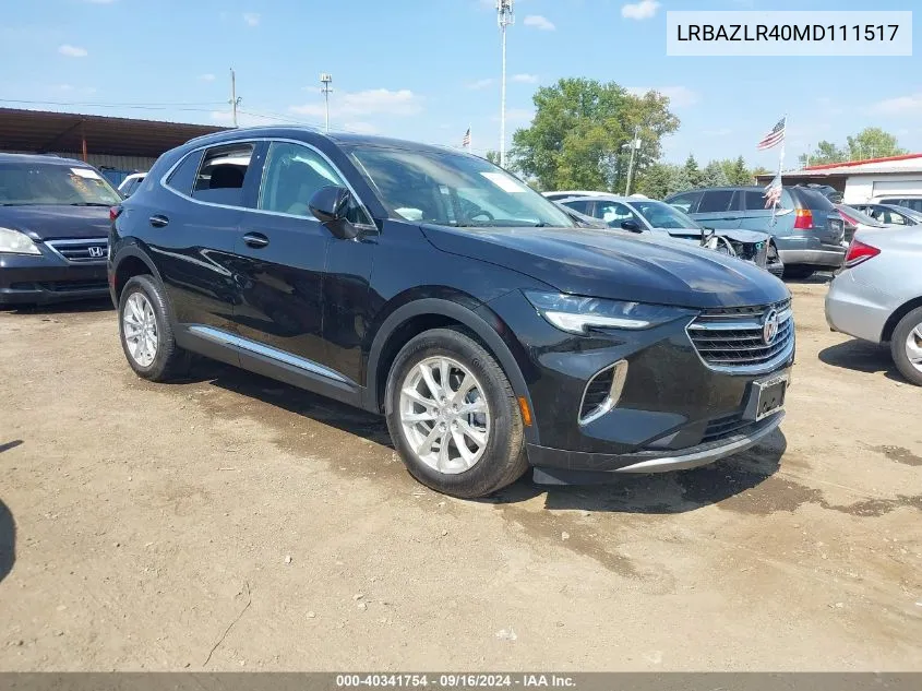 2021 Buick Envision Preferred VIN: LRBAZLR40MD111517 Lot: 40341754