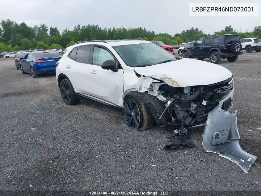 2022 Buick Envision VIN: LRBFZPR46ND073001 Lot: 12034188