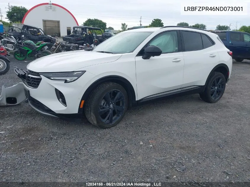 2022 Buick Envision VIN: LRBFZPR46ND073001 Lot: 12034188