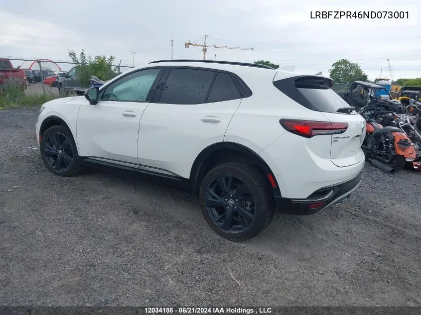 2022 Buick Envision VIN: LRBFZPR46ND073001 Lot: 12034188