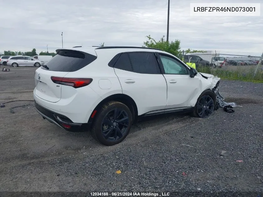 2022 Buick Envision VIN: LRBFZPR46ND073001 Lot: 12034188