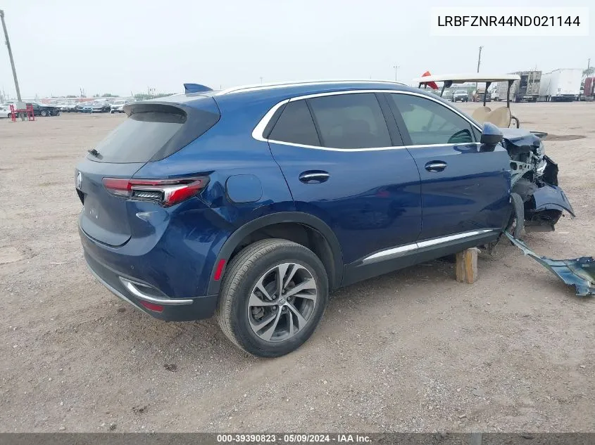 2022 Buick Envision Fwd Essence VIN: LRBFZNR44ND021144 Lot: 39390823