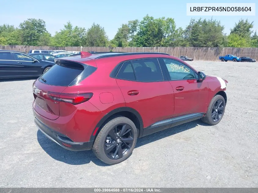 2022 Buick Envision Awd Essence VIN: LRBFZPR45ND058604 Lot: 39864588